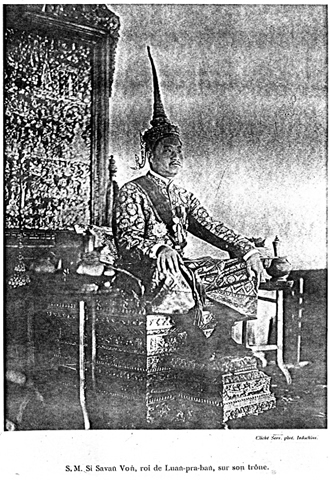 King Si Savang Vong on Throne
